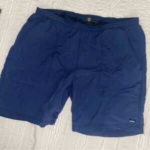 Kavu Men’s Navy Blue Nylon 8” Swim Trunks liner removed